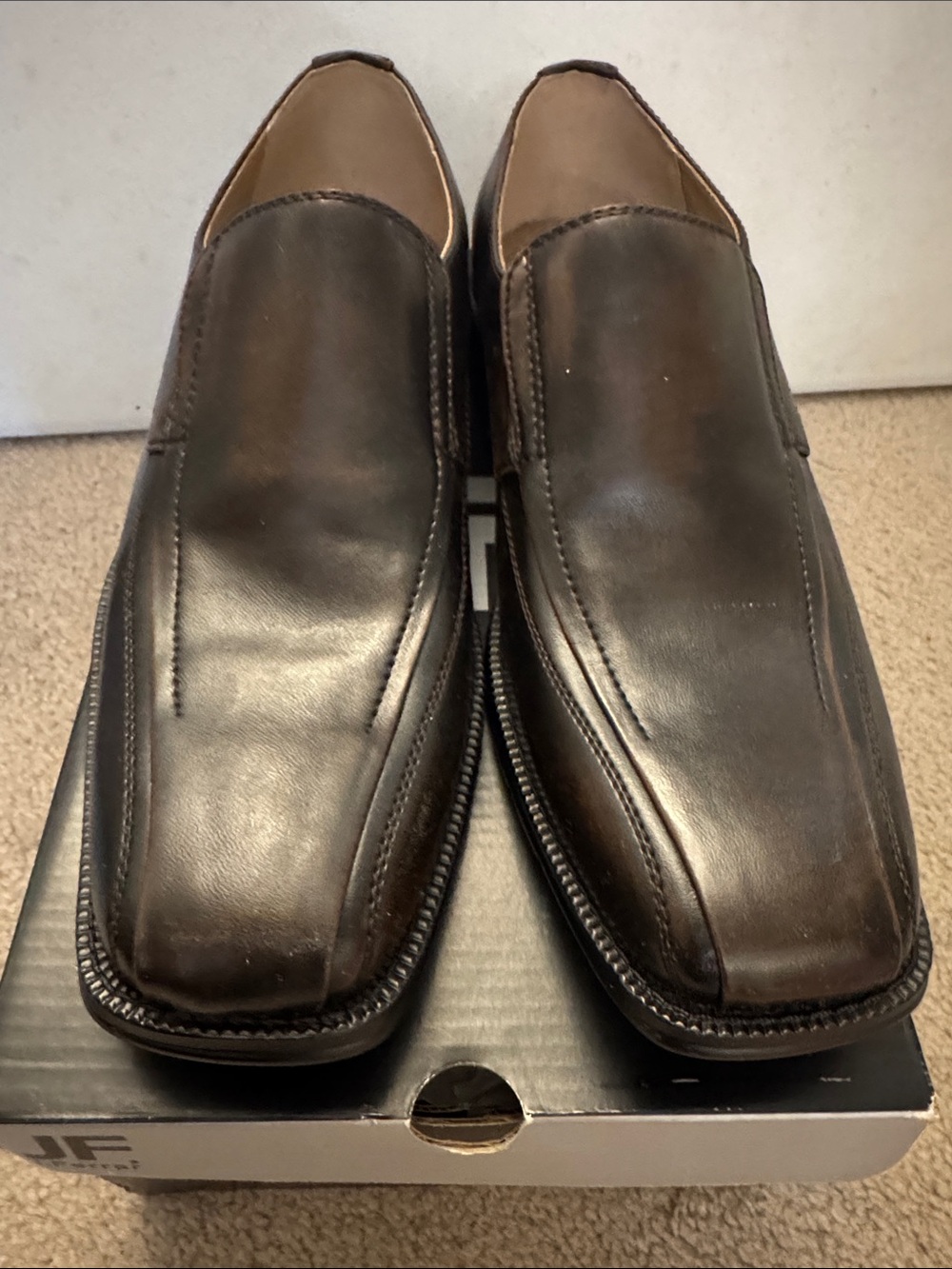 Men's Dark Brown Leather Slip-On Loafers